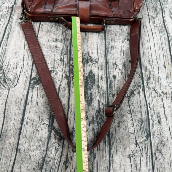 Fossil Lineage Framed Doctor/Lawyer Gladstone Bag – Cognac Brown Genuine Leather - Picture 13 of 16